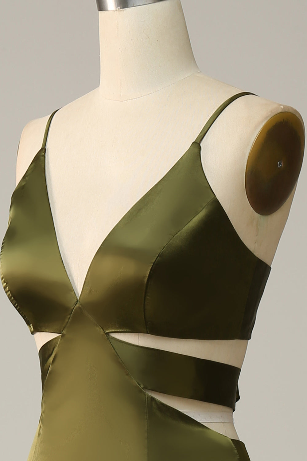 Correas de Espagueti Vestido de Dama de Honor Eucalipto