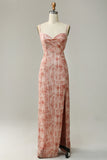 Tirantes de Espagueti Rosa Vestido de Dama de Honor