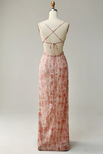 Tirantes de Espagueti Rosa Vestido de Dama de Honor