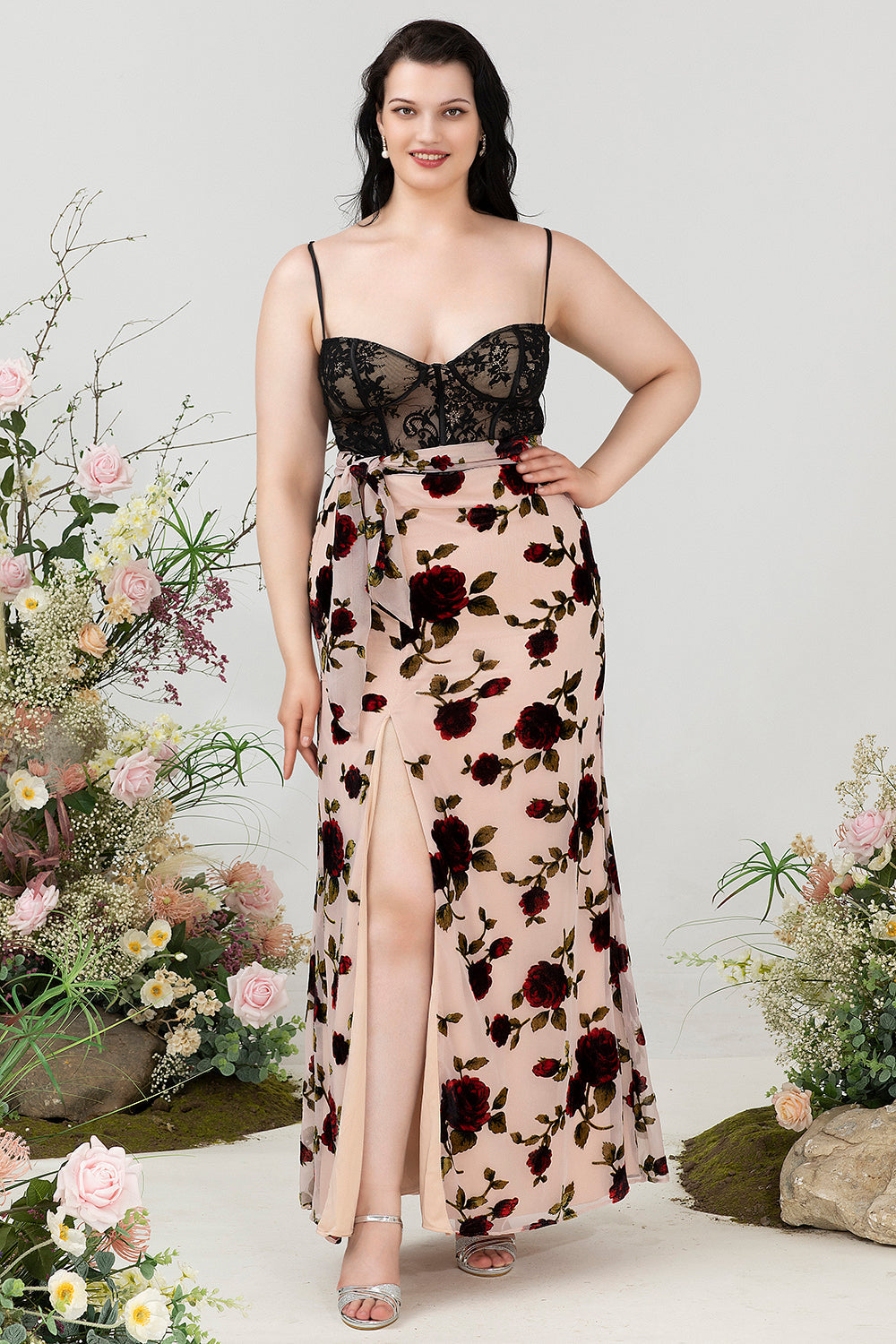Tirantes de Espagueti Vestido Invitada Boda Talla Grande