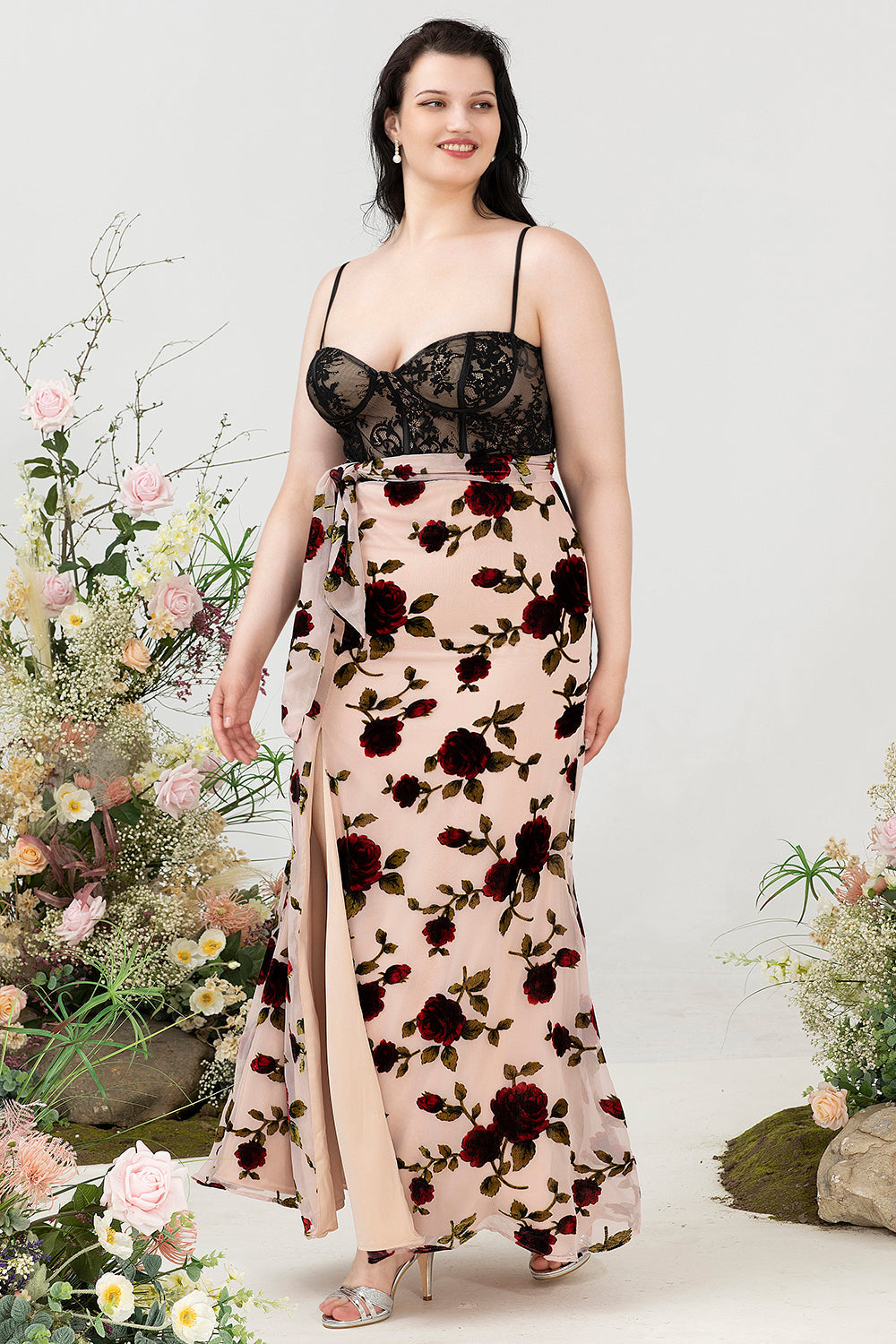 Tirantes de Espagueti Vestido Invitada Boda Talla Grande