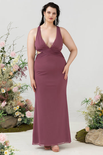 Halter Rosa del Desierto Vestido Invitado Boda Talla Grande