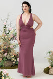 Halter Rosa del Desierto Vestido Invitado Boda Talla Grande