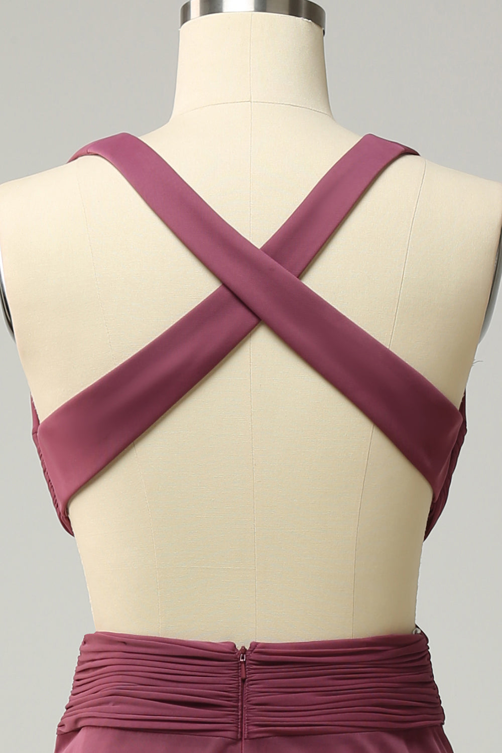 V Cuello Desierto Rosa Talla Grande Vestido Formal