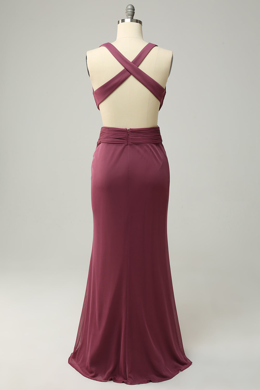 V Cuello Desierto Rosa Talla Grande Vestido Formal