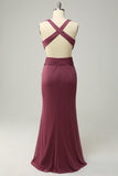V Cuello Desierto Rosa Talla Grande Vestido Formal