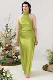 Halter Verde Limón Vestido Invitada Boda