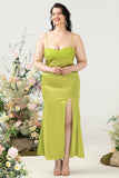 Espagueti Correas Limón Verde Vestido Invitado Boda
