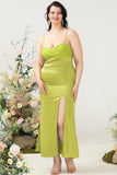 Espagueti Correas Limón Verde Vestido Invitado Boda