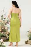 Espagueti Correas Limón Verde Vestido Invitado Boda