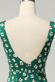 V Cuello Verde Vestido Formal