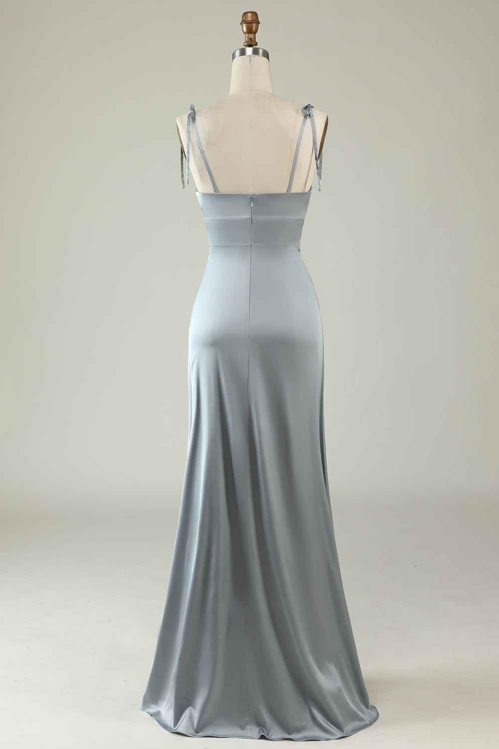 Correas de Espagueti Vestido de Dama de Honor Gris