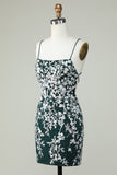Correas de espagueti verde oscuro Bodycon Homecoming Vestido con apliques