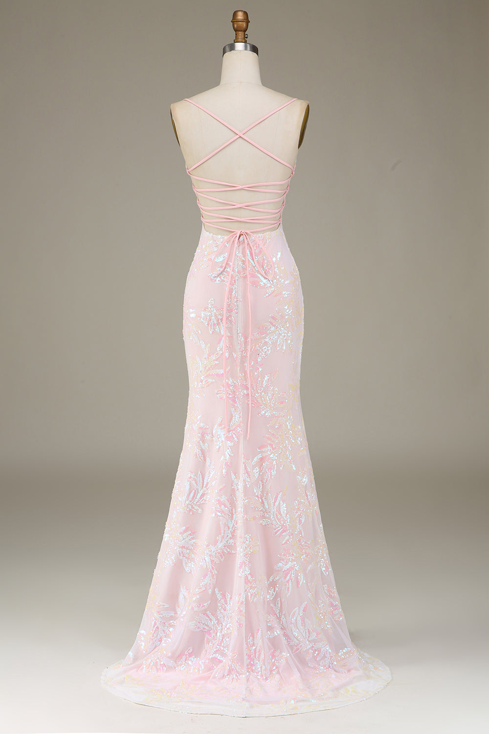 Vestido de fiesta rosa brillante de sirena con abertura