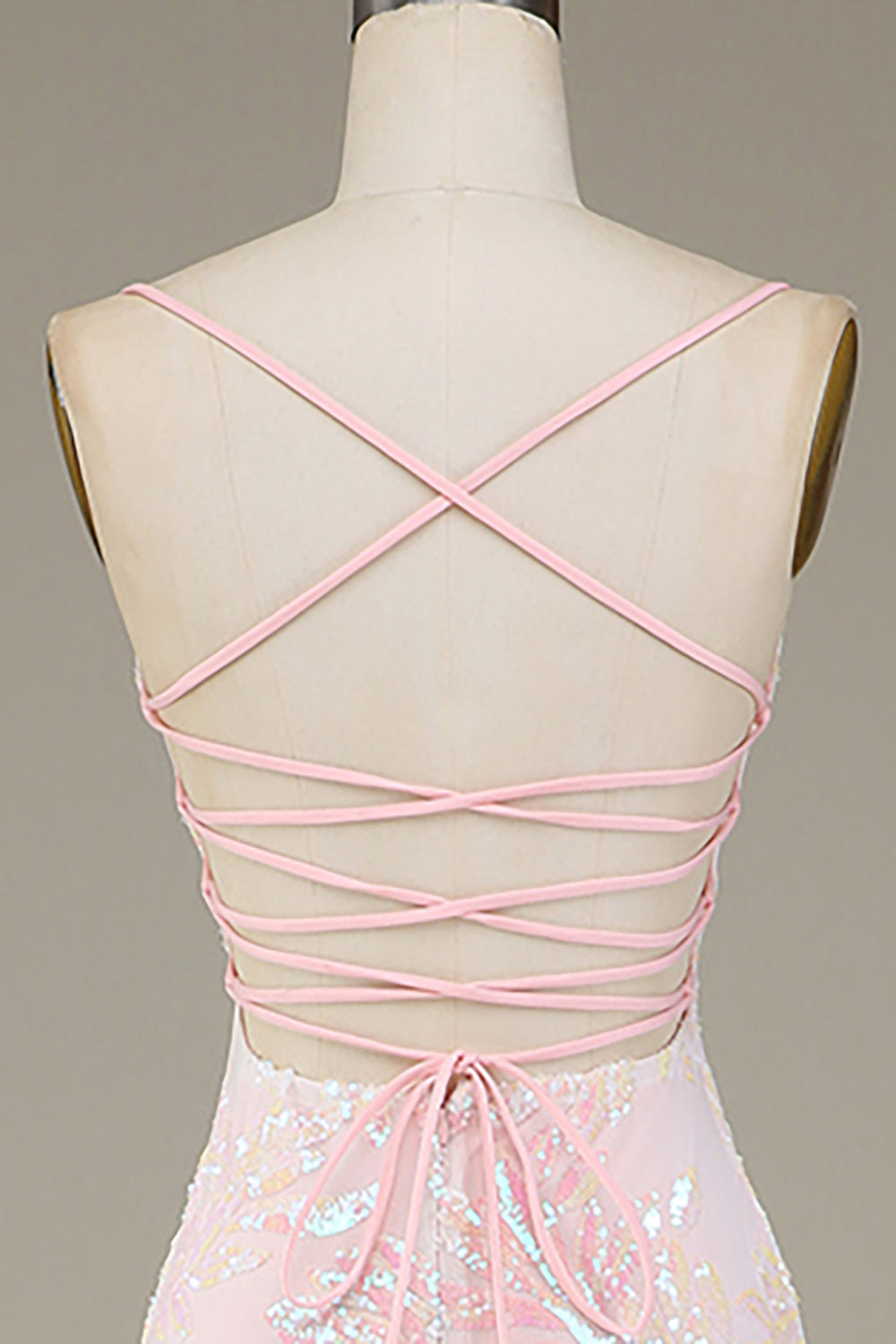 Vestido de fiesta rosa brillante de sirena con abertura