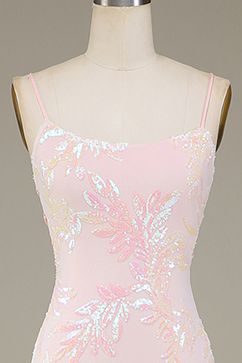 Vestido de fiesta rosa brillante de sirena con abertura