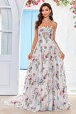 Belleza Una línea Sweetheart Marfil Vestido de novia largo con bordado