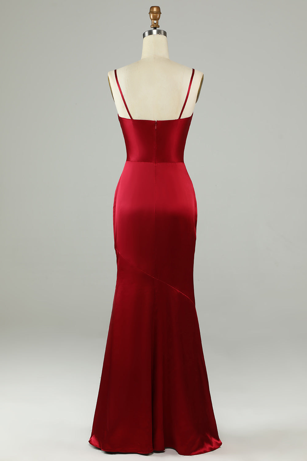 Tirantes de Espagueti Borgoña Vestido de Dama de Honor