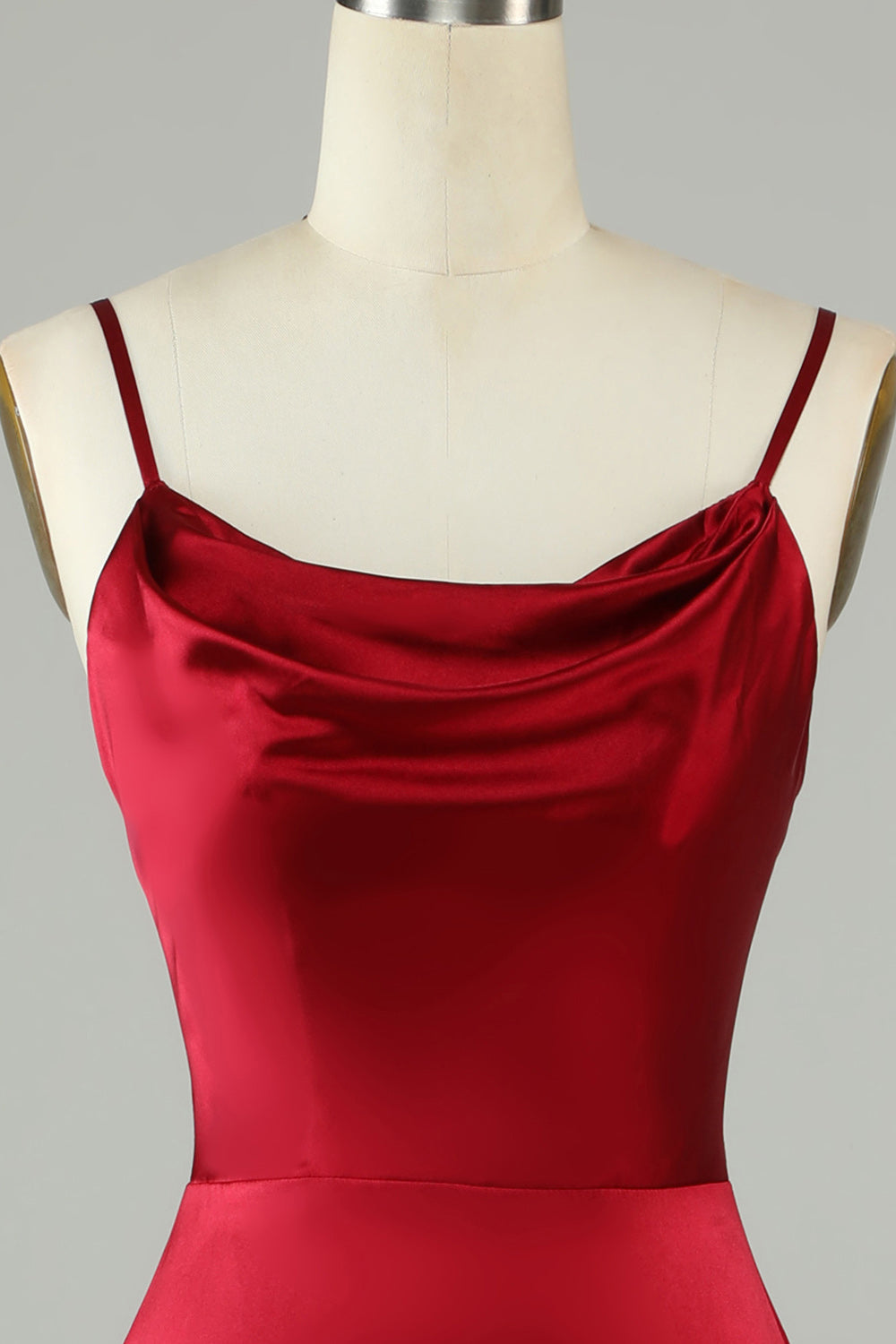 Tirantes de Espagueti Borgoña Vestido de Dama de Honor
