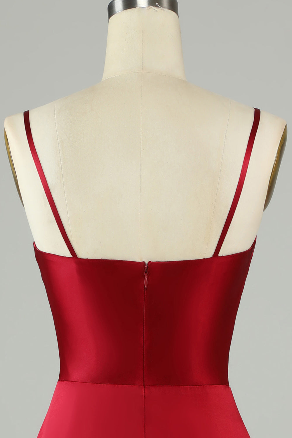 Tirantes de Espagueti Borgoña Vestido de Dama de Honor
