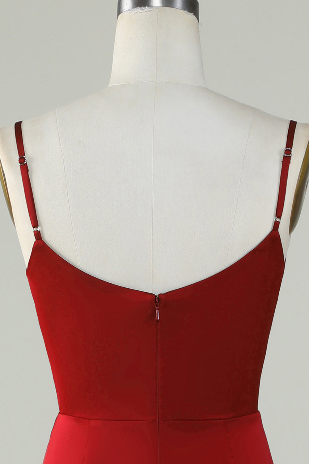 Tirantes de Espagueti Borgoña Vestido de Dama de Honor