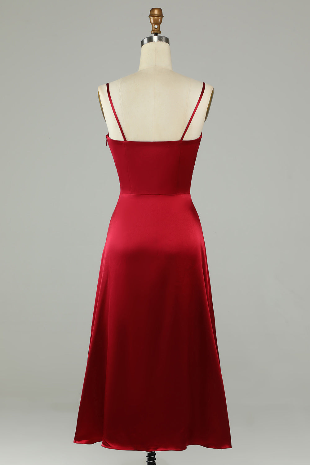 Vestido de Dama de Honor Tirantes de Espagueti Borgoña