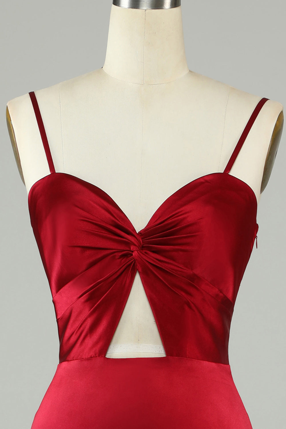 Vestido de Dama de Honor Tirantes de Espagueti Borgoña