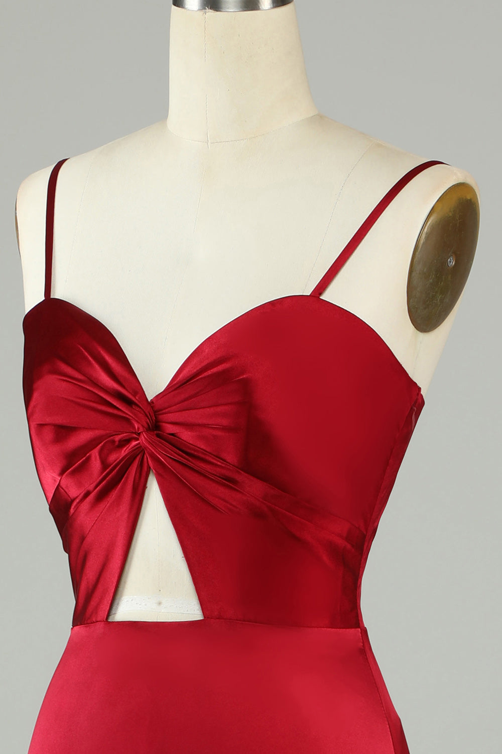 Vestido de Dama de Honor Tirantes de Espagueti Borgoña