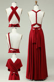 A-Línea Halter Borgoña Vestido de Dama de Honor