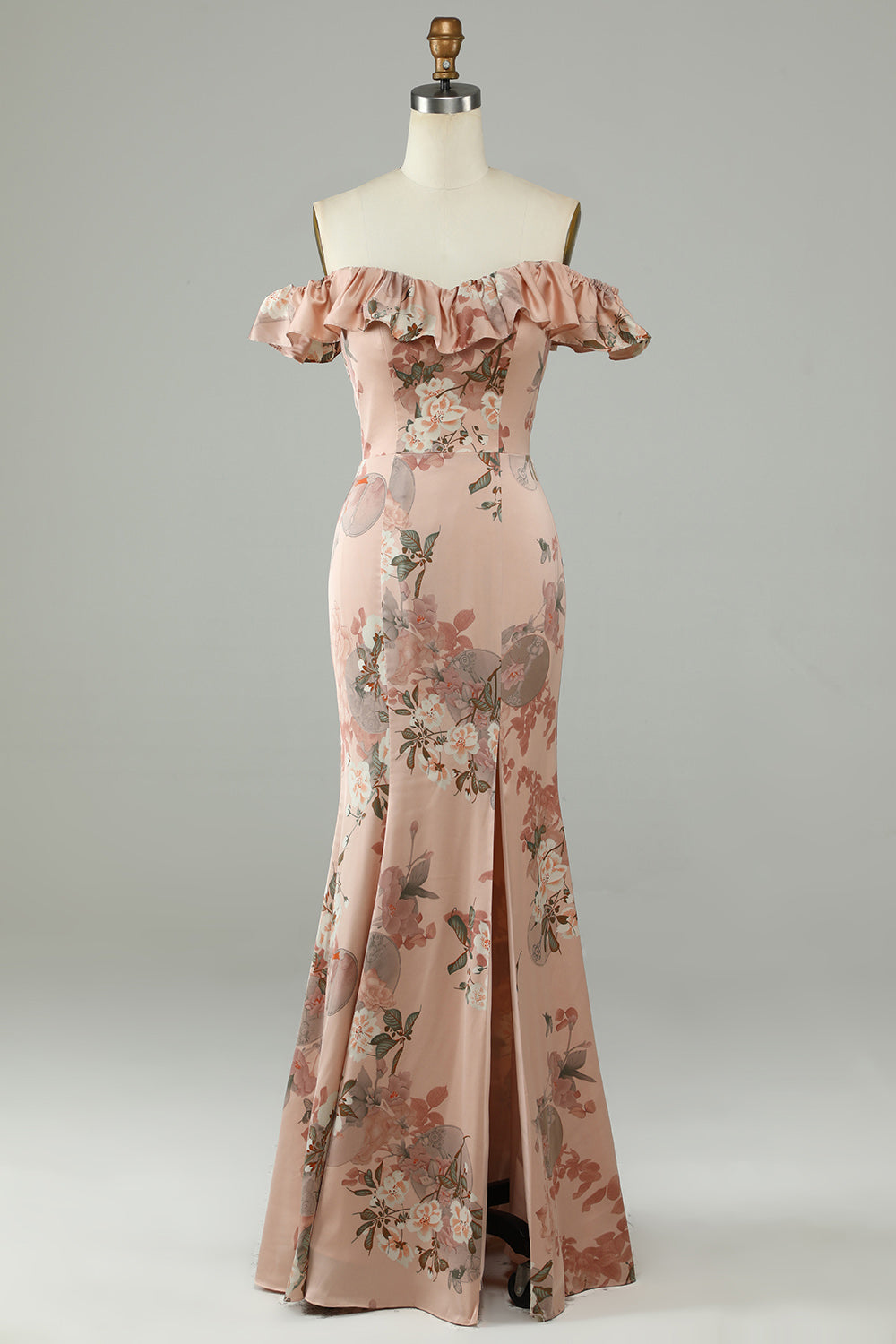 Flor Estampado Vestido de Dama de Honor