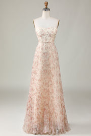 A-Line Sweetheart Champagne Flower Vestido de dama de honor