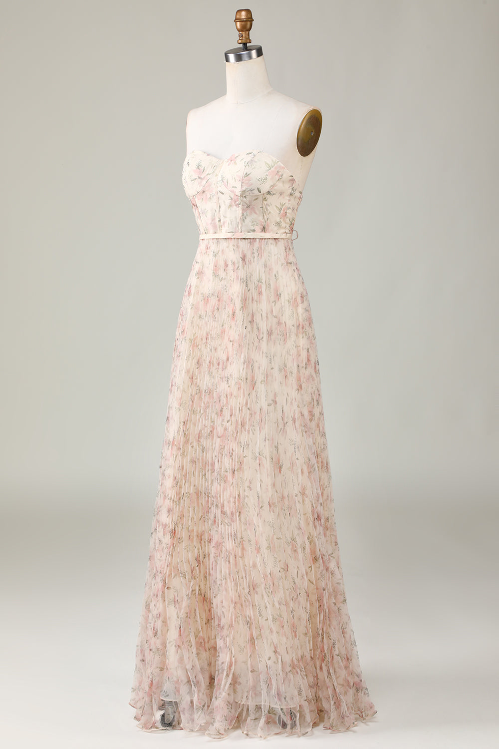 A-Line Sweetheart Champagne Flower Vestido de dama de honor