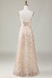 A-Line Sweetheart Champagne Flower Vestido de dama de honor