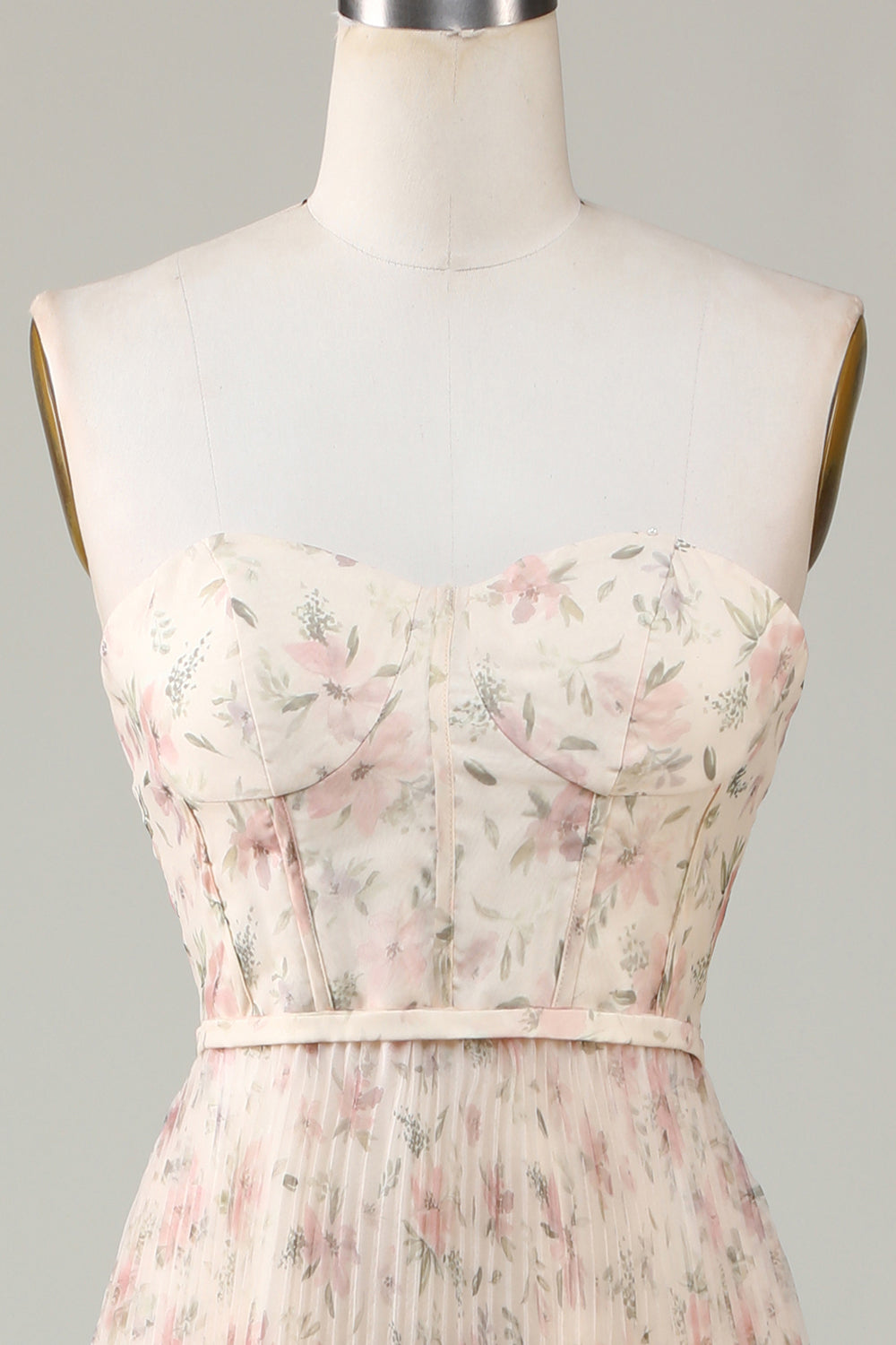 A-Line Sweetheart Champagne Flower Vestido de dama de honor