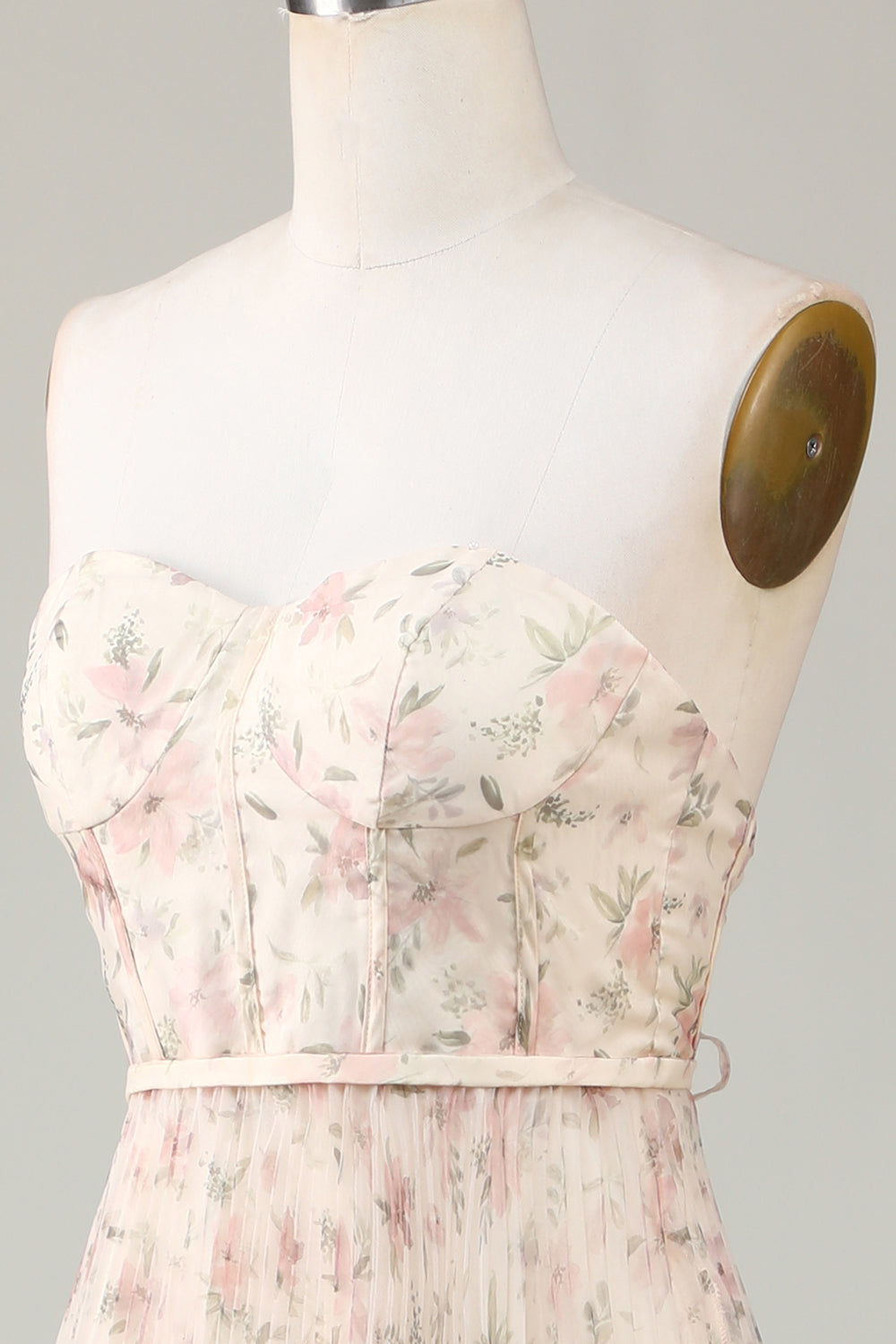 A-Line Sweetheart Champagne Flower Vestido de dama de honor