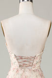 A-Line Sweetheart Champagne Flower Vestido de dama de honor
