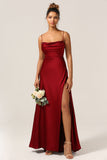 Vestido de Dama de Honor Eucalipto Tirantes de Espagueti