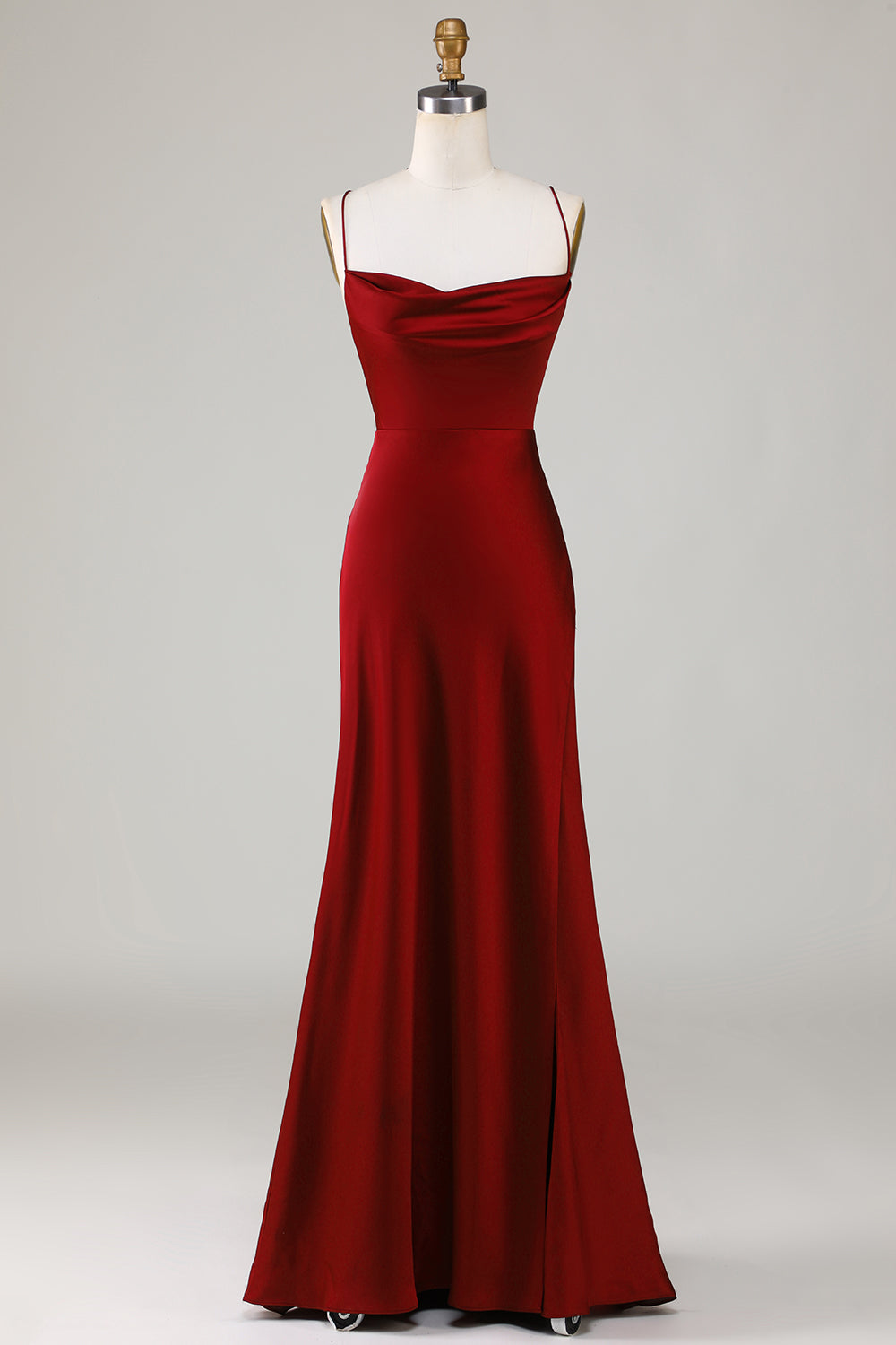 Vestido de Dama de Honor Eucalipto Tirantes de Espagueti