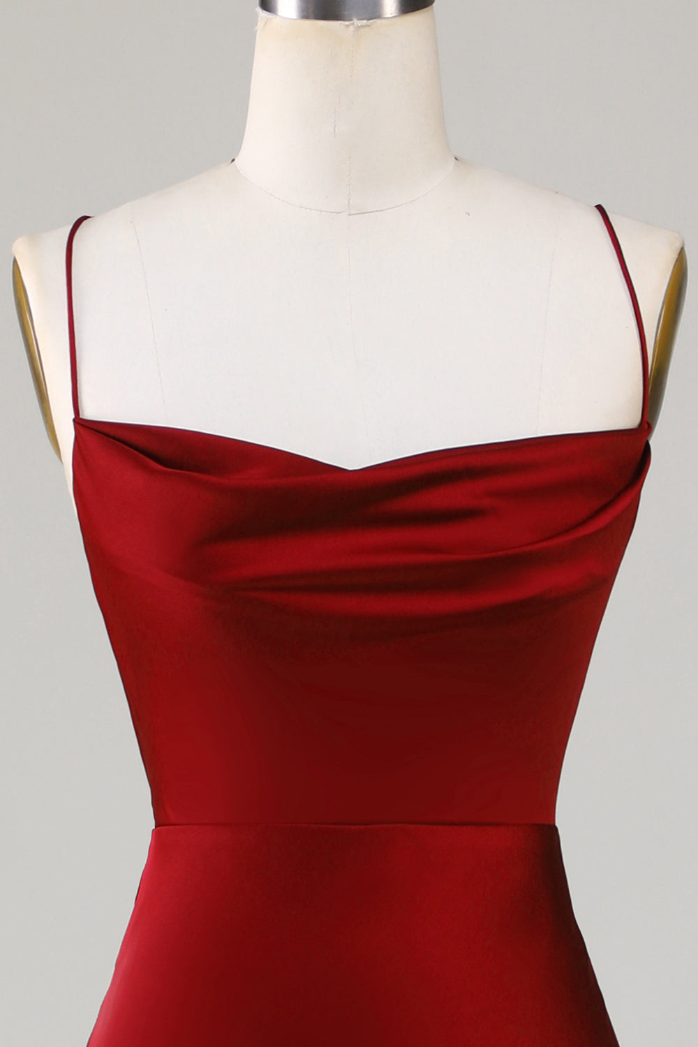 Vestido de Dama de Honor Borgoña Tirantes de Espagueti
