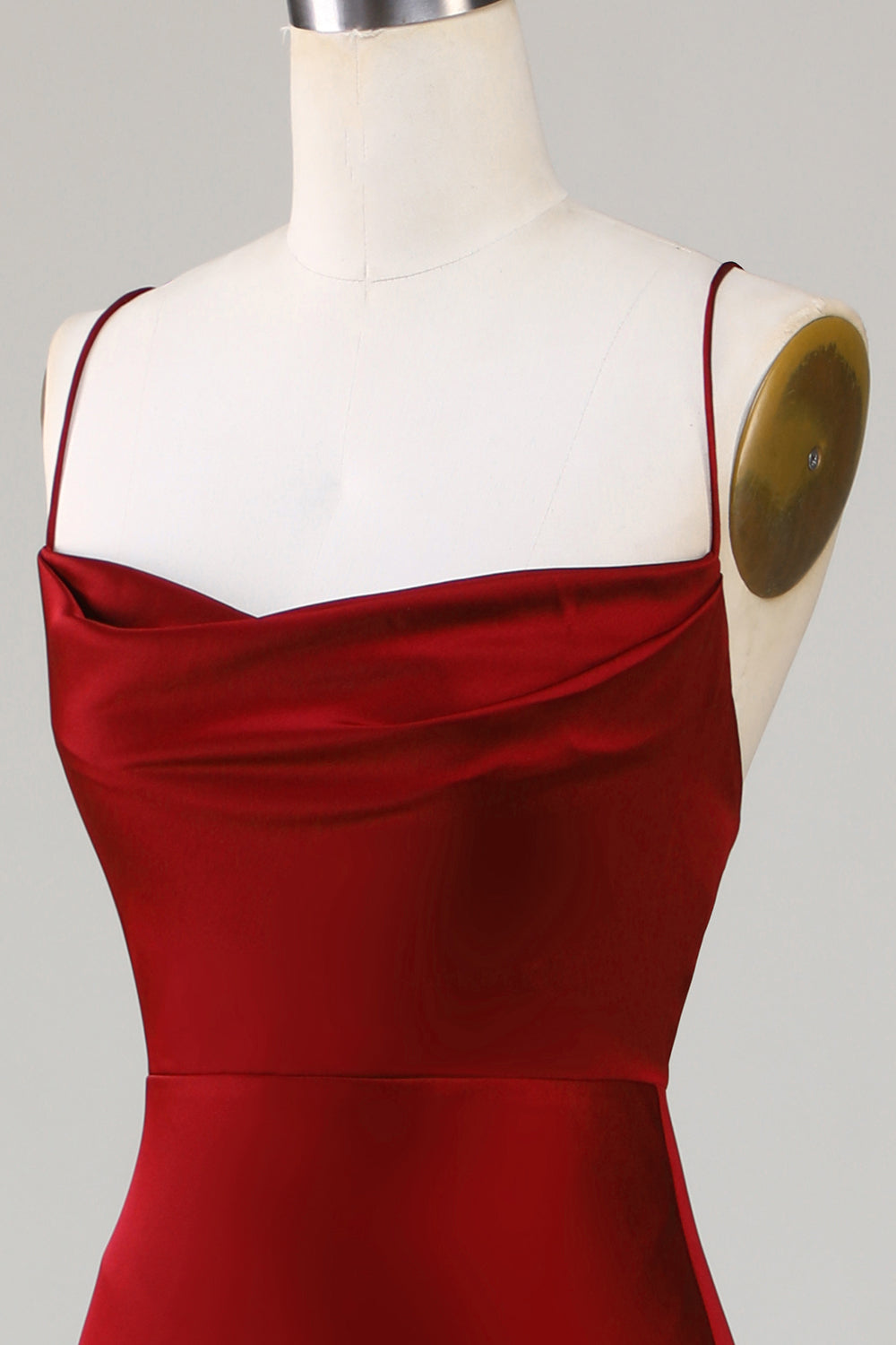 Vestido de Dama de Honor Borgoña Tirantes de Espagueti