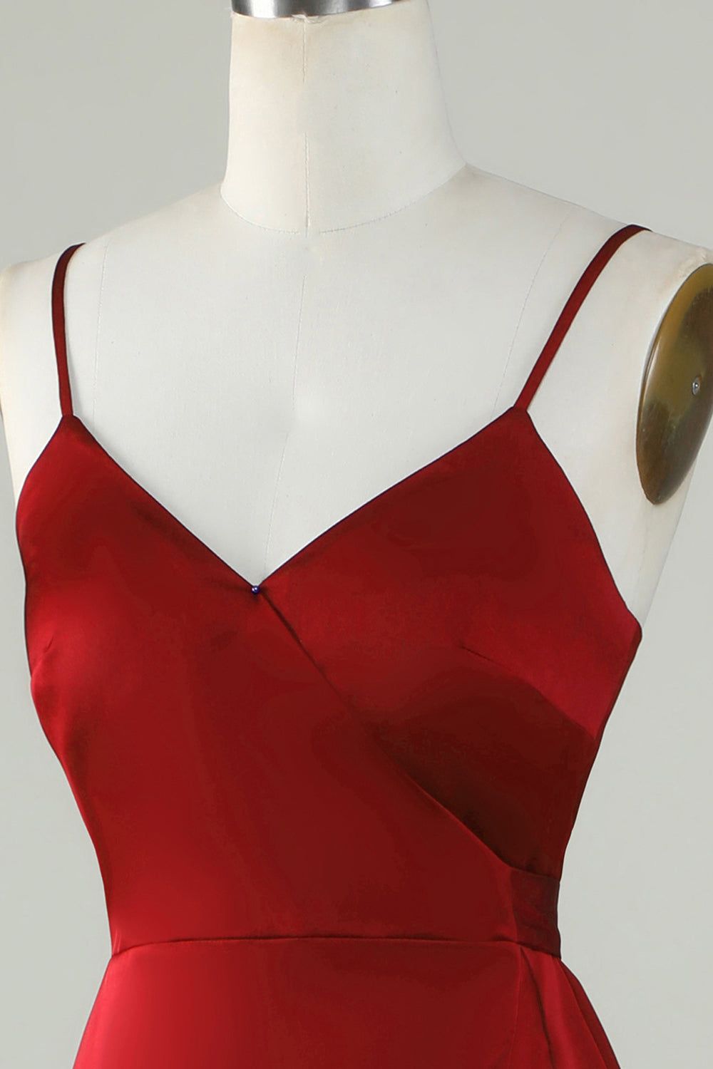 Tirantes de Espagueti Vestido de Dama de Honor Burdeos