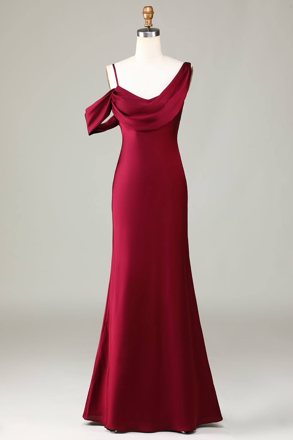 Sirena Sin Mangas Vestido de Dama de Honor Cabernet