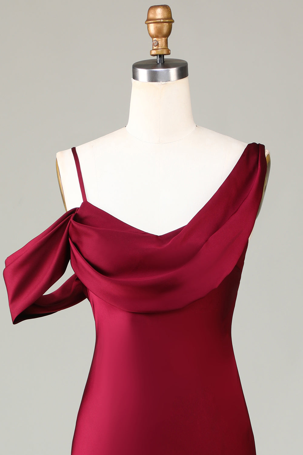 Sirena Sin Mangas Vestido de Dama de Honor Cabernet