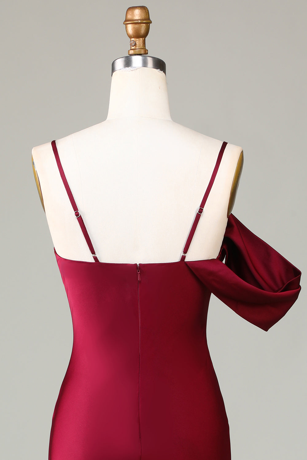 Sirena Sin Mangas Vestido de Dama de Honor Cabernet