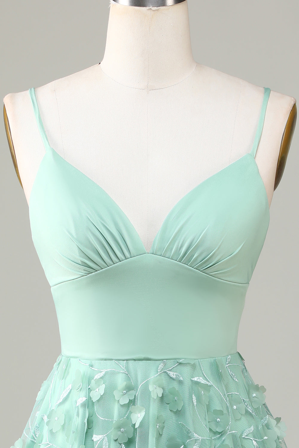 A-Línea Tirantes de Espagueti Vestido de Dama de Honor Con Apliques