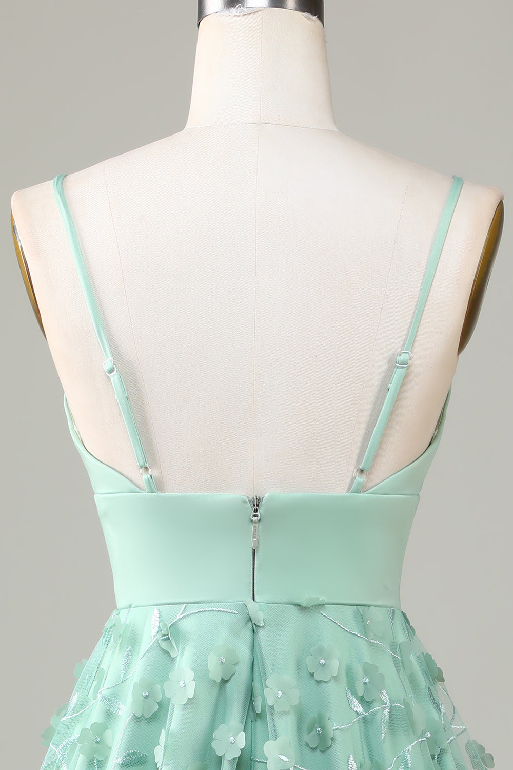 A-Línea Tirantes de Espagueti Vestido de Dama de Honor Con Apliques