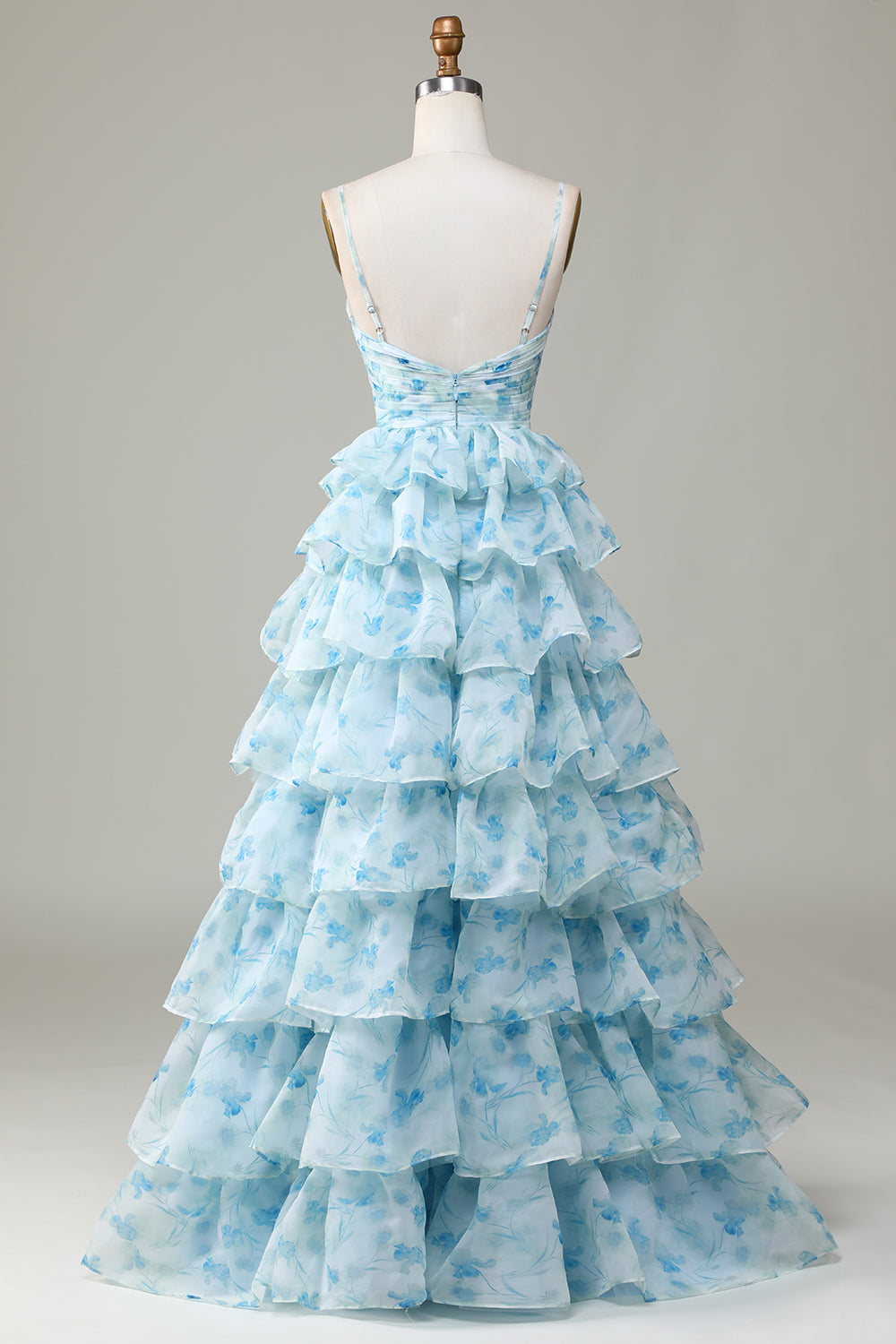 Correas de Espagueti Vestido de Dama de Honor Azul