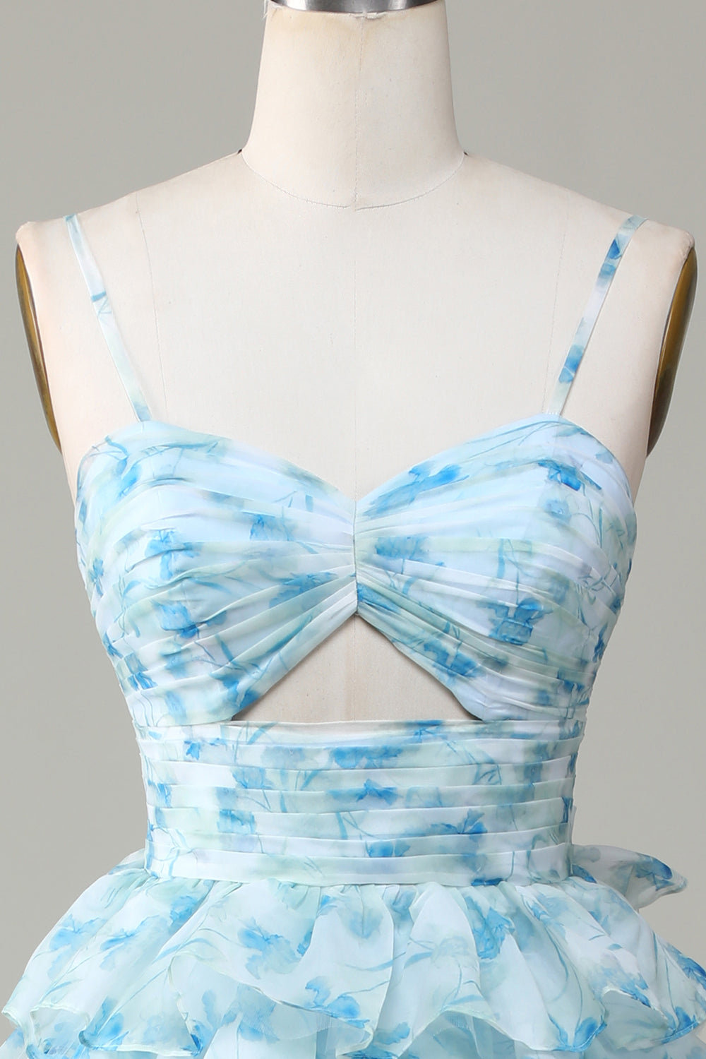 Correas de Espagueti Vestido de Dama de Honor Azul