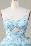 Correas de Espagueti Vestido de Dama de Honor Azul