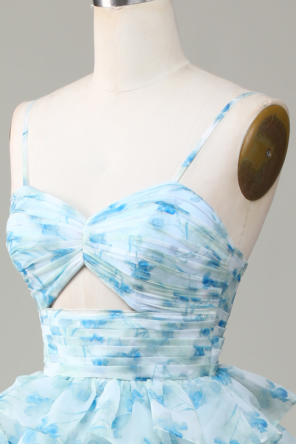Correas de Espagueti Vestido de Dama de Honor Azul